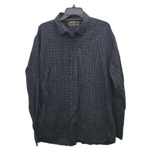 Jack Lipson‎ Flex Men's Big & Tall Black Gray Buffalo Plaid LS Dress Shirt XXL